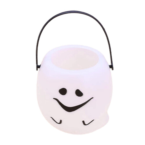 Halloween pumpkin bucket white reusable candy holder