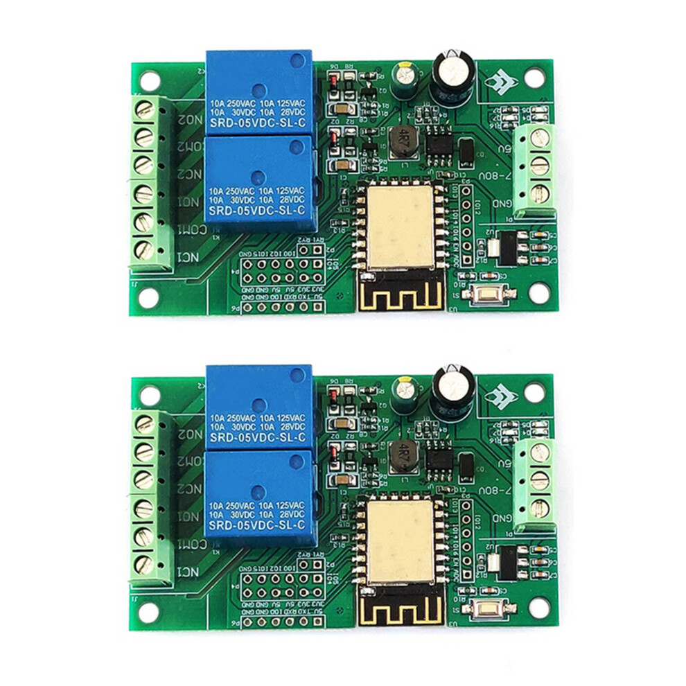 2X Esp8266 Esp-12F Wifi Relay Module 2Ch 5V/8-80V Relay Develop Board For Ide 6034088825747