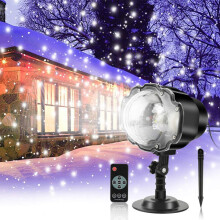 LED Outdoor Snowflake Projector Light White Waterproof
