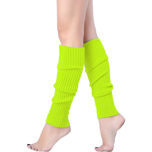 Polainas caneladas neon para mulheres e meninas