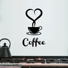 Wandaufkleber „Kaffeetassen“ aus Vinyl, abnehmbarer Aufkleber
