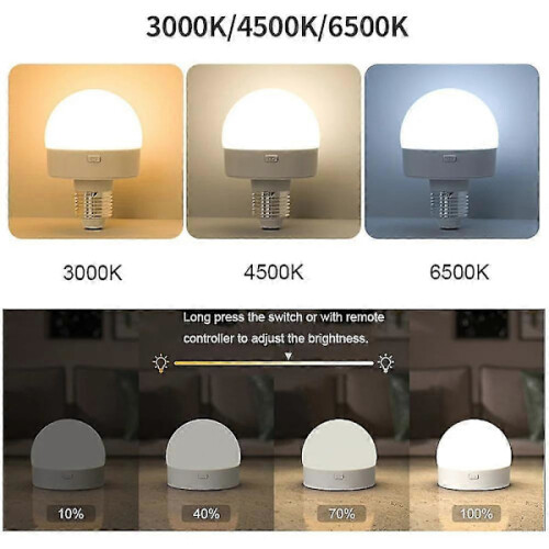 Πακέτο 2 επαναφορτιζόμενων λαμπτήρων LED E27 με τηλεχειριστήριο και 3 χρώματα 2
