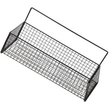 Zwarte ijzeren keukenopbergmand 26x15x13cm