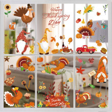 Autocollant mural feuille d'érable Thanksgiving en PVC