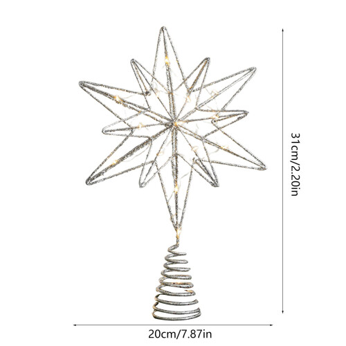 Étoile métallique pour sapin de Noël 31 x 20 x 3 cm 2