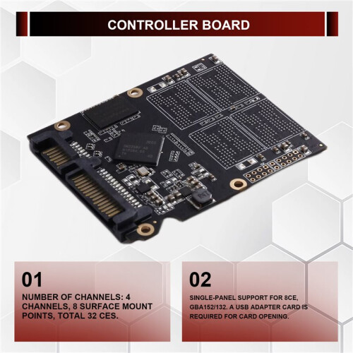 SSD SM2258H Controller Board 8-Patch PCB  3.0 6Gbps Flash Controller Module for 2.5-Inch Solid State Drive 1
