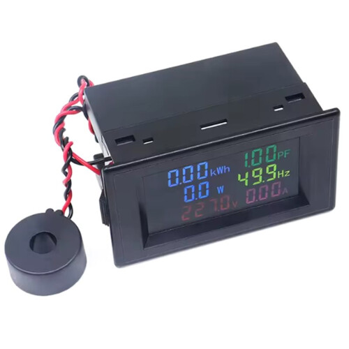 Digital Panel Wattmeter Multifunctional Single-Phase  Meter AC Power 50A/100A 0.1W-9999KW Voltage Current 50A 1