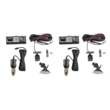 2X 3-Kameralins Bil DVR 3-Kanals Dash Cam HD 1080P Fram och Bak Inuti Dashcam Video Recorder Night Vision