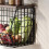 Fruit Baskets Kitchen Counter Hanging Wire Baskets with Wood Lids Countertop Vegetable Fruit Snack Storage Organizer 2