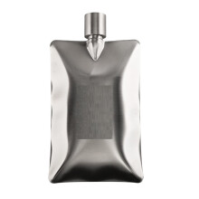 Bouteille de Vin Portable en Acier Inoxydable 177 Ml (6 Oz) en Forme de Vague, Idéale pour les Voyages et les Activités de Plein Air (Whisky, Vodka,