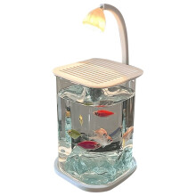 Transparent Fish Tank Ice Crystal Stone Tabletop Ecological Fish Tank Pearl Broken Diamonds Landscape Tank Decoration B