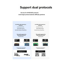 M2 SSD Case NVMe/ Dual Protocol SSD External Enclosure 10Gbps RTL9210B Chip Supports M and B&M Keys B