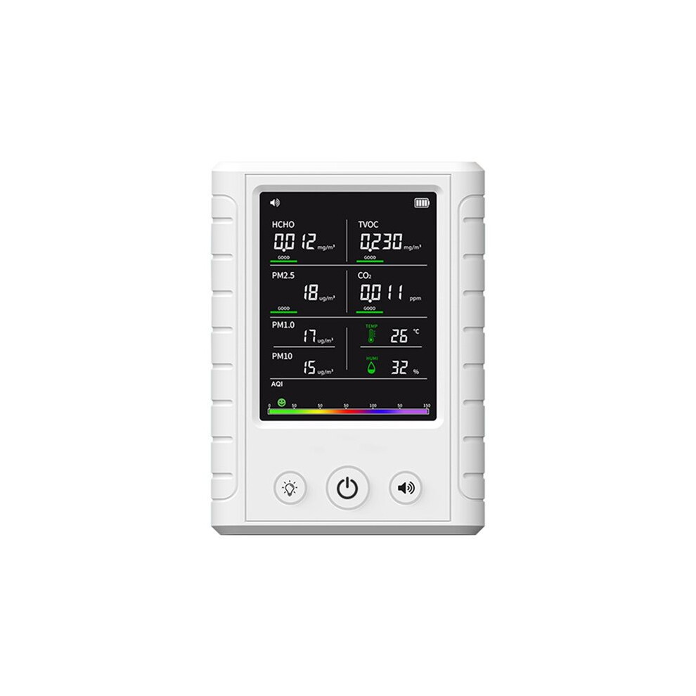 5-In-1 Multifunctional Detector For Pm2.5, Pm1.0, Formaldehyde, Tvoc, Temperature, Humidity, And Co2 Rechargeable 6032051714944