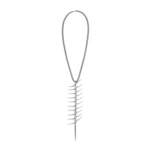 Silver Fishbone Thorn Necklace Artistic Jewelry-awl necklace