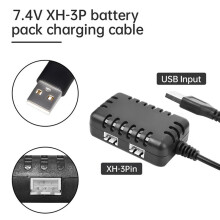 2X 2S 7,4V 2-in-1-Ladegerät mit XH-3P-Anschlussstecker für AX24 SCX24 UTB18 SCX24 RC-Autos und -Trucks, 7,4V 2S Lithiumbatterien