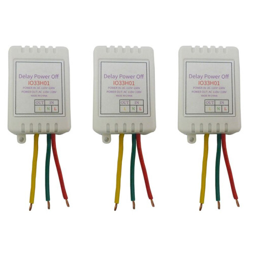 3X 1-480Min Timer Adjustable Disconnect Delay Controller AC110V 220V Power- Delay OFF Relay  7A Voltage Output B