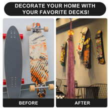 4Pcs Skateboard Wall Hanger for Skateboard Deck Display and Storage, Metal Skateboard Hooks for Hanging