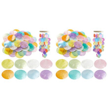 2set 2Inch Round Sliced Capiz Shell Disc Sea Shell Coin Bead Connector with 1.5mm Dual Holes for Crafting
