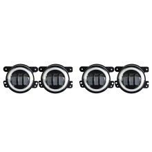 2pcs 4 Inch Angel Eyes LED Fog Light Car Front Foglight 15000LM Replacement Auto Lamp DRL Driving Fog Lamp for Offroad