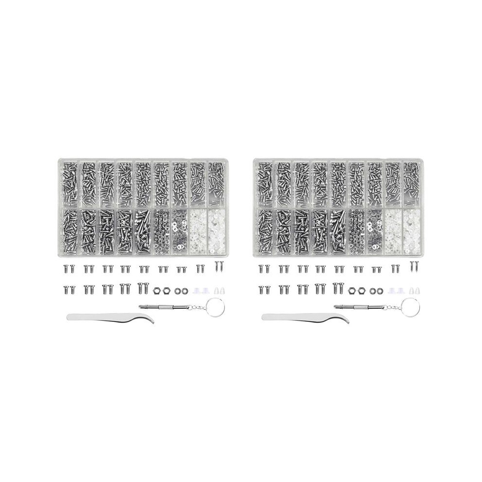 Glasses Repair Tool Kit 2000Pcs Glasses Screws And Nuts Assortment With Screwdriver And Tweezer Screws Repair Kit 4712445980330