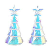2X Weihnachtsbeleuchtung, USB-Betrieben, Bunte Weihnachtsbaumfigur mit Stern, Handgefertigtes Tischdekor für Weihnachten