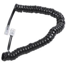 2PCS 24CM Black RJ9 Telephone Phone Modem Coil  Cord Cable with 150CM White Stretchy RJ9 4P4C Telephone Coiled