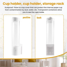 Cup Dispenser, Cup Holder Fits 3Oz - 7Oz Flat Bottom or Cone Cups Water Cups Dispenser Wall Mounted Bathroom