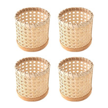 4X Rattan Essstäbchen Lagerung Handmade Löffel Organizer Halter Stift Bleistifte Organisation Vase Support Haus Küchen Tisch Dekor