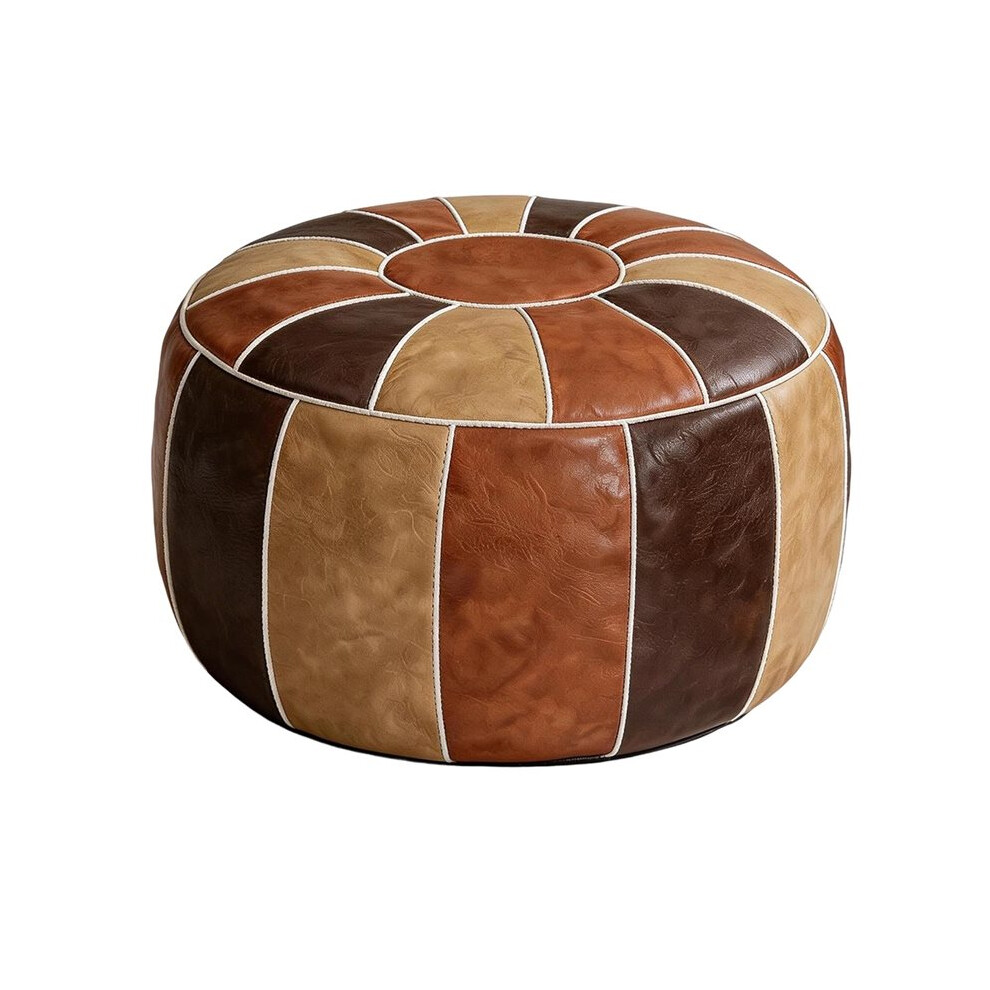 Unstuffed Moroccan Storage Pouf Foot Stool Ottoman Handmade Faux Leather Bean Bag Floor Chair Foot Rest 6033075672364