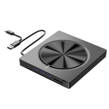 7 in 1 Optical Drive DVD-RW Burner TF Card USB Flash Drive External Optical Drive with 4A+1C+2 Card Reader