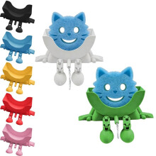 Lot de 7 Porte-Éponges Suspendus Mignons avec Égouttoir, Porte-Éponges Imprimé en 3D pour Évier de Cuisine, Support à Éponges Amusant