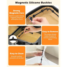 Ímãs para Papel Manteiga Na Fritadeira A Ar - Pacote com 12 Acessórios Magnéticos de Silicone para Fixação de Papel Manteiga Na Fritadeira A Ar