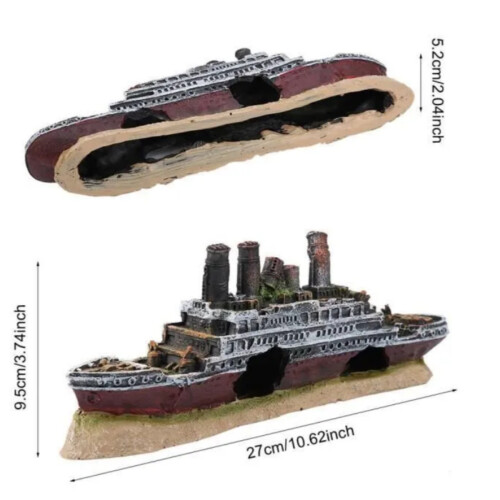 Aquarium decoration - Titanic - Wreck - Non-toxic plastic - Realistic simulation - Landscaping 2
