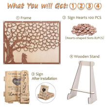 Wedding Guest Book Alternative Tree with Wooden Hearts, Rustic Guest Book for Wedding Reception, Anniversary