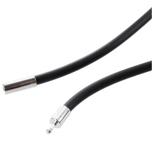 6pcs 25.5 Inch 3MM Rubber Neck Cord Necklace with Stainless Steel Closure - Black
