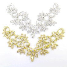 Acessórios de Decoração de Luxo para Gola de Vestido de Noiva Dourado, 23cm X 6,5cm B