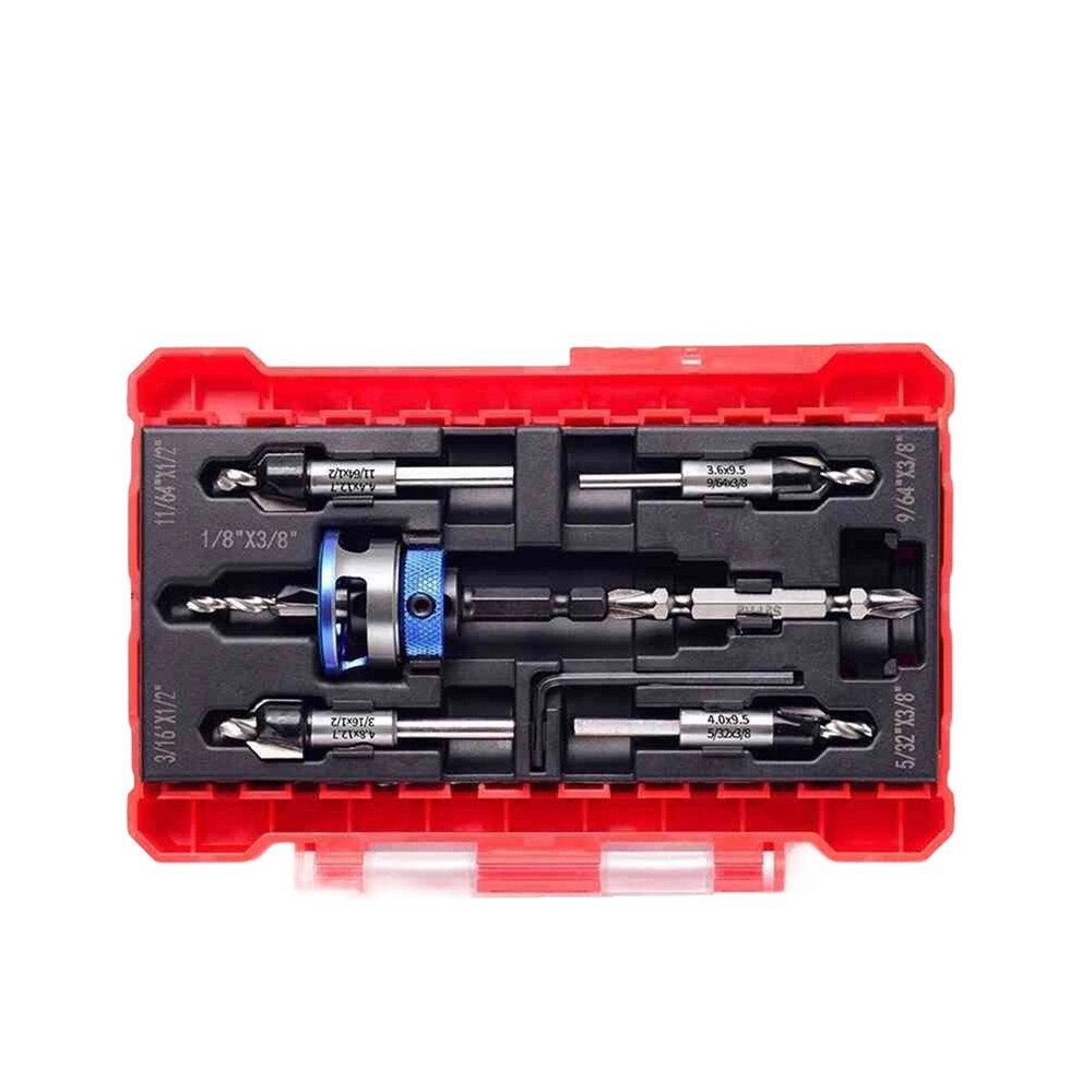 Countersunk Drill Bit Set, Countersunk Drill Bit With Depth Limiter, Hex Shank Countersunk Woodworking Drill Bit Set B 4711177284525