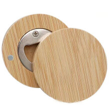 Magnetische Houten Flesopener - Gegraveerd Rond Ontwerp voor Huwelijksbedankjes en Doopcadeaus