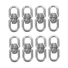 8PCS Stainless Steel Hanging Basket Spinners Plant Hanger Swivel Hook Swivel Clip for Dog Lead, Flower Pot Basket (M4)
