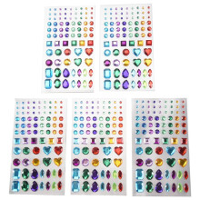 Zelfklevende Strasssticker Bling  Jewels Crystal Gem-Stickers, Verschillende Maten, 5 Vellen (Veelkleurig 3)