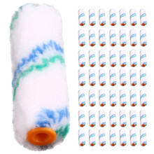 50 Pièces 4 Pouces 100mm Ensemble de Rouleaux de Peinture Muraux Professionnels Rouleau de RevĂŞtement de Peinture Bordure de Peinture Brosse Ă