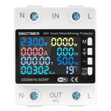 Tuya WIFI 220V AC 60A Multi-Function Power Meter with Temperature Control with WIFI Power-Off