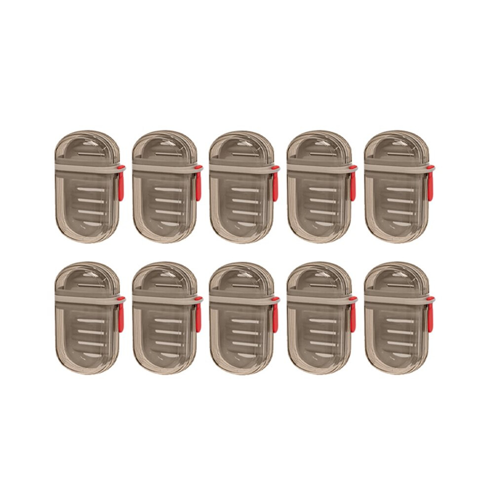 Tlily 10Pcs Leakproof Soap Portable Travel Plastic Container Dish Drain Cover Compact Soap Holder Camping Toiletry Accessory