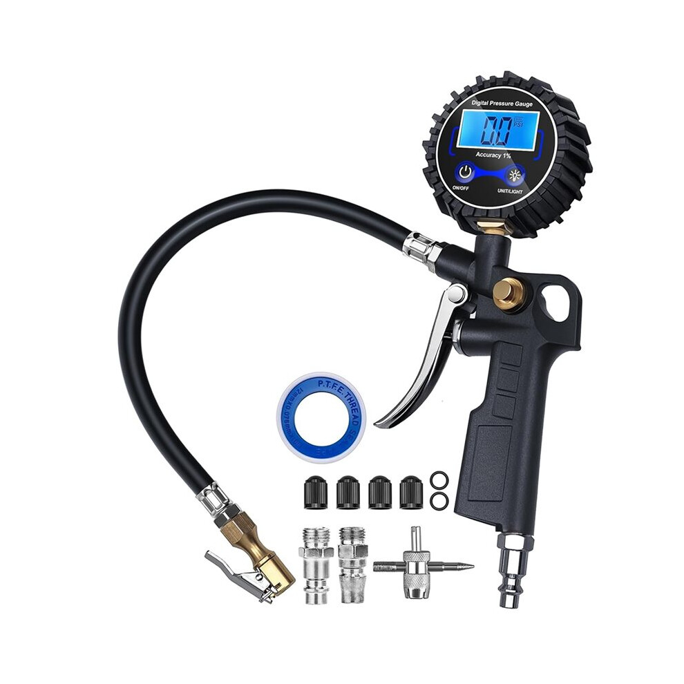 Digital Tire Pressure Gauge With Inflator, 250 Psi, Quick Connect For Cars, Trucks, Suvs, Rvs 4711172621851