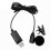 USB Lavalier Lapel Microphone Omnidirectional Wired Clip- Mic Hands Free Plug &  for Computer PC Laptop 2M 3