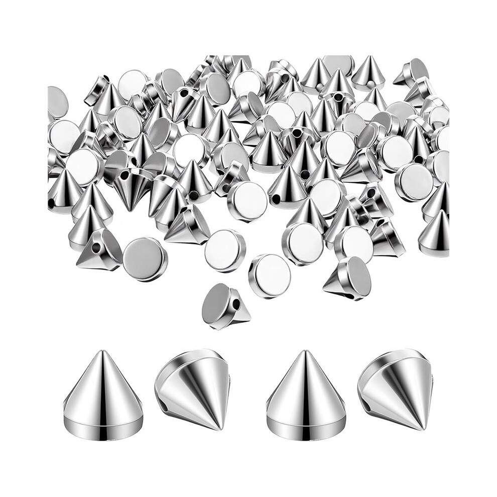 200Pcs 8Mm Silver Spike Cone Studs For Diy Punk Rock Style Leathercraft & Handicraft Accessories 4712044154255