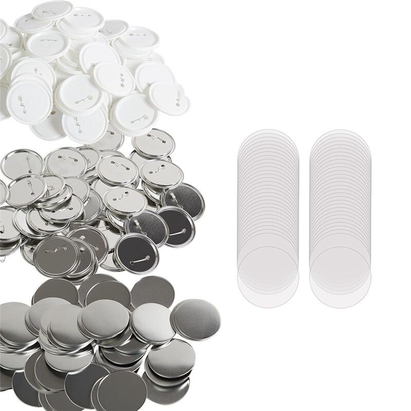 Button Cutter Body 200 Sets 3 Inch 75mm Pin Back Button Parts for Button Maker Machine ...