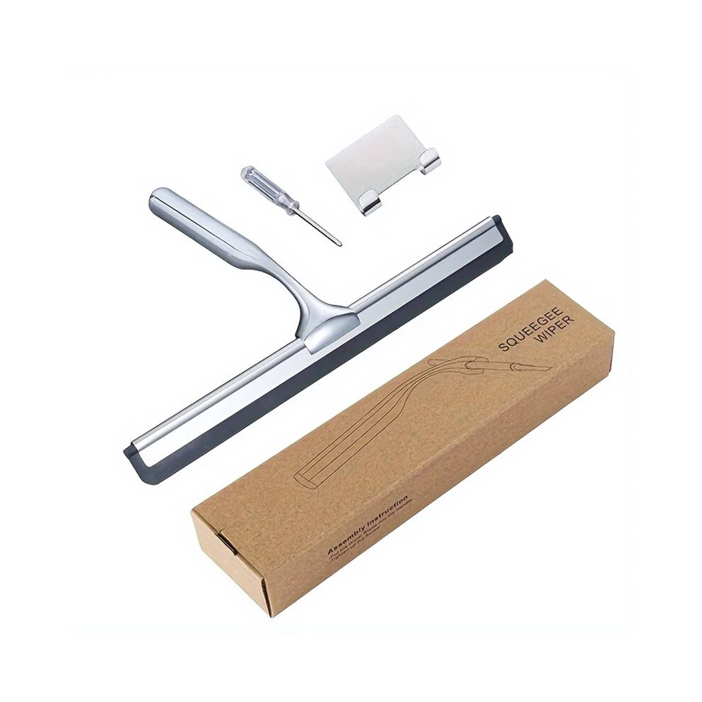 1Pc Handheld Shower Squeegee With Hook, Glass Water Remover, Bathroom Cleaner Tool Household Window Mirror Squeegee 4711354394603