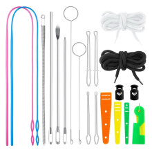 20PCS Drawstring Threader Tool Set, Stainless Steel Sewing Loop Turner Hooks with , Flexible Drawstring Threader