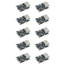 10Pcs Lithium Battery Charging Module with 5V Output Boost 18650 Type-C with Protection,Charging Boost Power Board